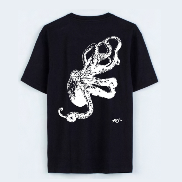 tee shirt poulpe noir mont saint clair